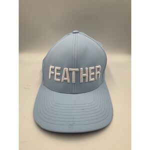 NWT Feather Baseball Hat Men's Light Blue Embroidered Snapback Cap - One Size